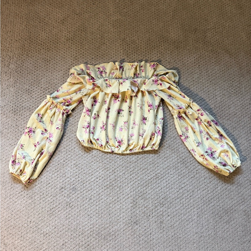 Forever 21 Yellow Floral Blouse